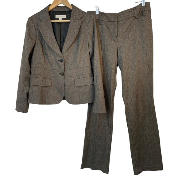 New York & Co Tweed Stretch Blazer & Pants Set Coat sz 10 Pants sz 8L  RZ10406 - Picture 1 of 15